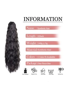 22Inch Claw Clip On Ponytail Hair Extension Corn Wave Claw Clip In Ponytail Extension Jaw Claw Clip Curly Hair Ponytail Soft Fluffy Hairpiece For Women Daily Wear - Chocolate Brown - View 6