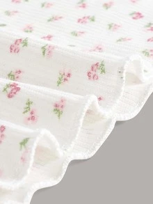 小碎花蕾絲拼接吊帶上衣 - 白色 - 查看 4