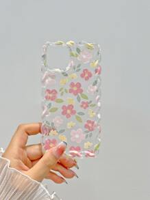 Floral Pattern Phone Case With Lanyard - Multicolor - View 4