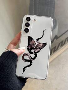 Ốp điện thoại trong suốt in hình bướm và rắn, phiên bản quốc tế, không phải phiên bản nội địa. - Nhiều màu - Xem 2