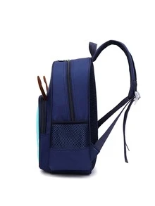 Chicos Mochila funcional con diseño de dibujos animados con diseño de parche de letra