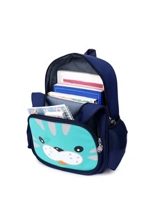 Chicos Mochila funcional con diseño de dibujos animados con diseño de parche de letra