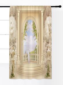 景觀圖案1片遮光窗簾 - 彩色 - 查看 1