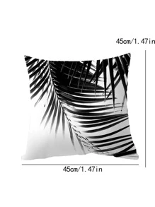 1入組熱帶圖案現代纖維裝飾抱枕套 - 黑色 - 查看 4