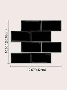 1 pieza Papel mural ladrillo con estampado impermeable - Negro - Ver 8