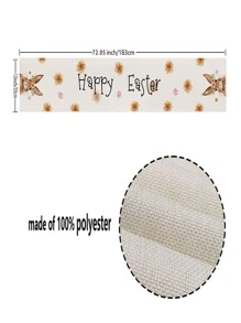 1pc Butterfly & Slogan Graphic Table Runner, Modern Polyester Table Runner For Dining Table - Multicolor - View 4
