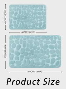 1pc Cobblestone Embossed Bathroom Bath Mat, Memory Foam Pad, Washable Bath Rug,Stone Textured Bath Rug, Rapid Water Absorbent, Non-Slip, Washable, Thick, Soft And Comfortable Carpet For Shower Room Bathroom Kitchen Decor - Baby Blue - View 6