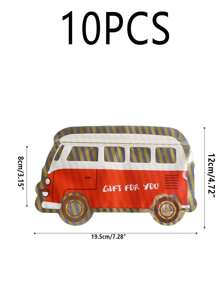 10入組公車形狀包裝袋 - 彩色 - 查看 2