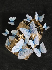 12 cái 3D Bướm Sticker - Màu xanh lam - Xem 2