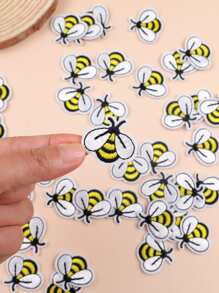 12pcs/set Bee Shaped Iron-on Patch, Cartoon Insect Shaped Patch For Sewing - Multicolor - View 3