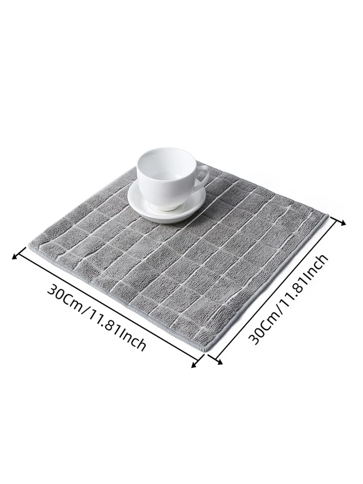 ผ้าเช็ดทำความสะอาด ลายสก็อต การทำความสะอาด รายวัน โพลีเอสเตอร์ ดูดซับน้ำ สำหรับ ครัว 2 ชิ้น/เซ็ต - สีเทา - ดู 4