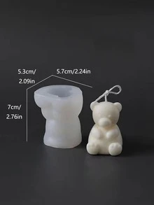 1pc Bear Design DIY Silicone Mold - White - View 2