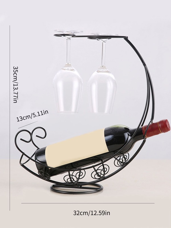 1pc Iron Goblet Storage Rack, Creative Moon Design Goblet Holder For