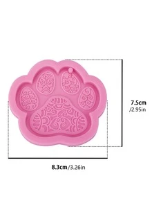 Khuôn silicon mặt dây chuyền 1 cái DIY Paw - Hồng - Xem 2