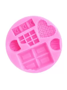 1 Stück rosa flüssige Silikonform aus Silikonmaterial, Herz-Gitter DIY Harz Schmuckzubehör Silikonform zum Herstellen von Epoxidharz Teilen, verwendbar für Haarclips, Scrunchies, Durchbroch Clogs Charms Dekoration