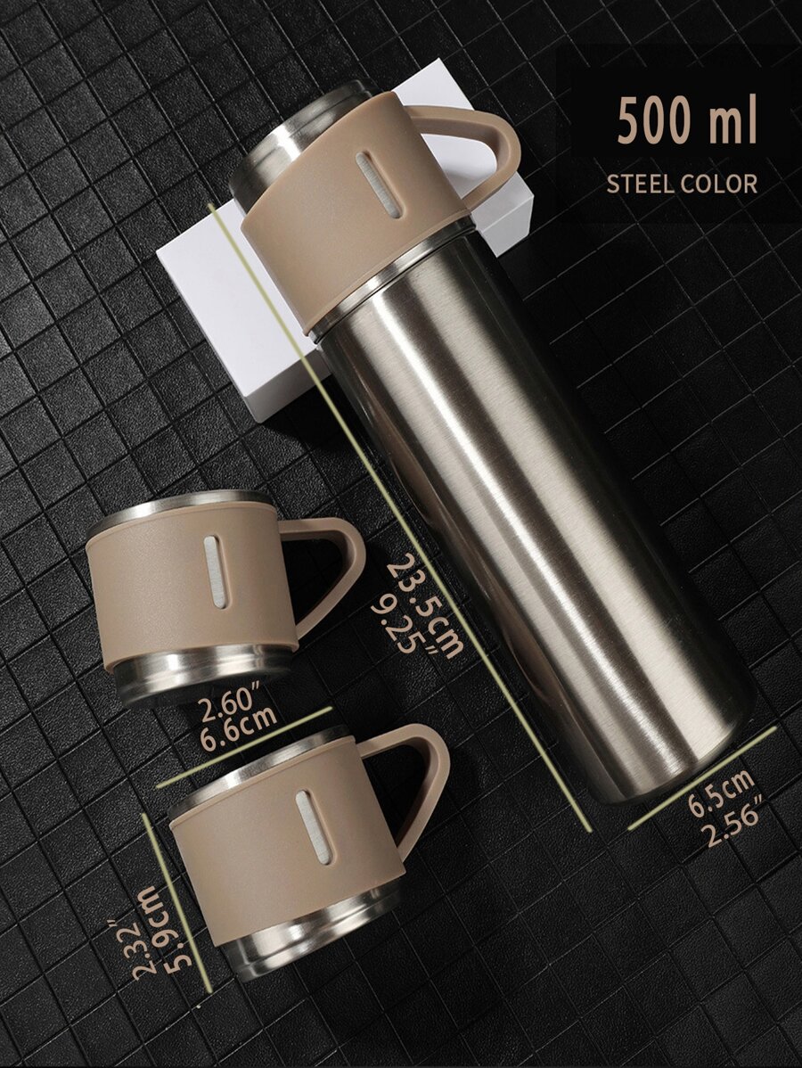 1pc Stainless Steel Double Wall Vacuum Mug, Thermal Coffee Mug With Lid