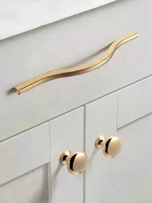 1 tay cầm ngăn kéo bằng hợp kim kẽm, kéo ngăn kéo màu vàng sang trọng cho gia đình - Vàng - Xem 3