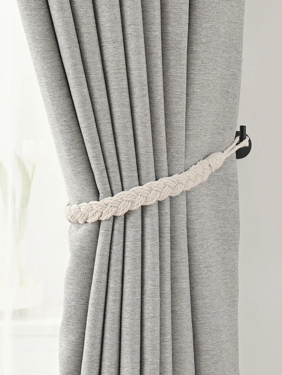 1入組淺褐色窗簾綁帶,現代編織細節窗簾綁帶 - 米色 - 查看 1