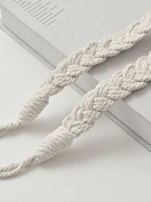 1入組淺褐色窗簾綁帶,現代編織細節窗簾綁帶 - 米色 - 查看 3