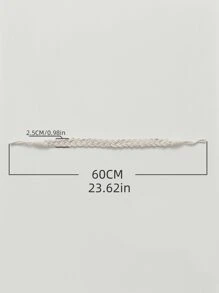 1入組淺褐色窗簾綁帶,現代編織細節窗簾綁帶 - 米色 - 查看 2