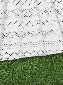 小女童鏤空罩衫連衣裙