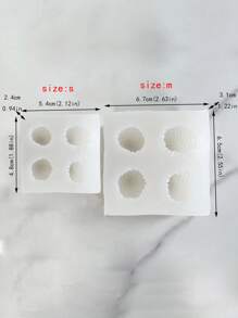 4-Cavity Strawberry Shaped DIY Candle, Polymer Clay Or Silicone Mold (1pc) - White - View 2