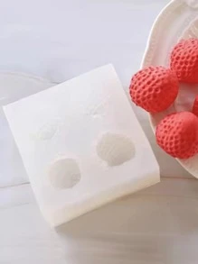 4-Cavity Strawberry Shaped DIY Candle, Polymer Clay Or Silicone Mold (1pc) - White - View 3