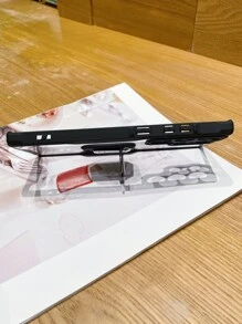 Clear Phone Case With Holder - Black - View 2