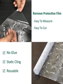 Privacy Film, Rainbow Clings, 3D Decorative Window Vinyl, Stained Glass Decals, Static Cling Window Sticker Removable Non-Adhesive UV Blocking - White - View 6