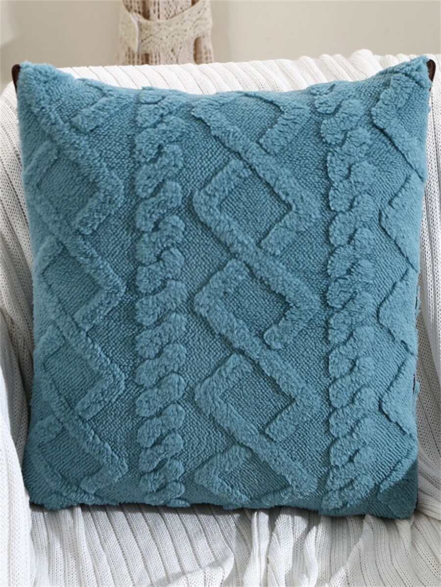 2 Chiếc Hình Học Búi Trang Trí Vỏ Gối, Hiện Đại Flannelette Đệm Cho Phòng Khách, Trang Trí Nhà Cửa - Màu xanh lam - Xem 1