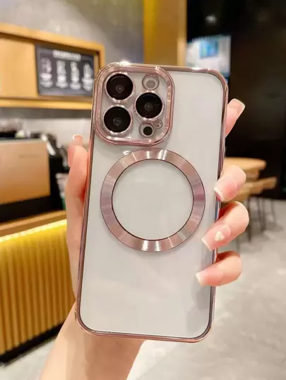 全新 CD 镂空带镜头盖磁性手机壳适用于 16/16 Pro/16 Pro Max/16E，柔软防摔保护套，适合女性