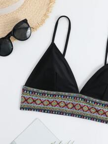 Top bikini triángulo geométrico cinta - Multicolor - Ver 6