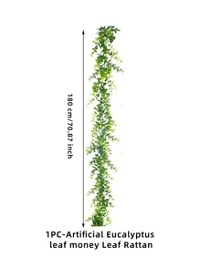 1入組塑料人造藤蔓仿真植物綠藤派對 - 綠色 - 查看 4