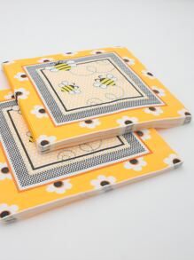 20入組/套紙質餐巾卡通花卉和蜜蜂圖案一次性餐巾派對用 - 彩色 - 查看 6