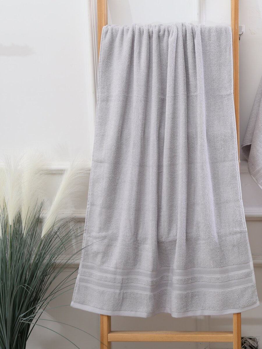 1條淺灰色浴巾極簡布質毛巾健身房酒店 - 淺灰色 - 查看 1