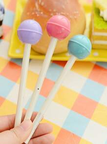 Lollipop Ballpoint Pens, Random Set Of 6 - White - View 3