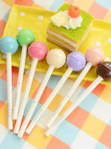 Lollipop Ballpoint Pens, Random Set Of 6 - White - View 4