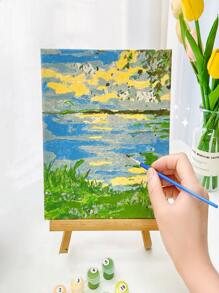 1pc Mini Wooden Easel, Simple Multi-purpose Painting Tool For DIY Painting, Home Decor - Multicolor - View 2