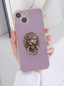 獅子裝飾手機殼帶圓環支架 - 紫色 - 查看 1