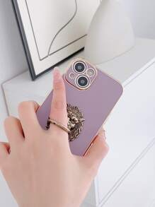獅子裝飾手機殼帶圓環支架 - 紫色 - 查看 4