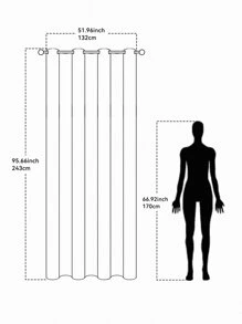1pc Scroll Pattern Curtain, Modern Polyester Single Panel Blackout Curtain For Home