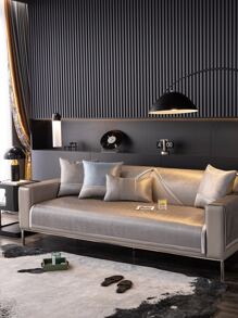 1入組素色沙發巾 - 灰色 - 查看 8