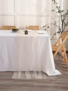 1 Khăn Trải Bàn Màu Be, Polyester Hiện Đại Dạ Nỉ Vải Trang Trí Bàn Cho Bàn Ăn - Màu be - Xem 5