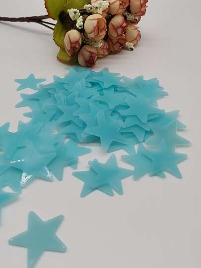 100pcs/set PVC Wall Sticker, Creative Glow In The Dark Star Pattern Wall Decal For Home
