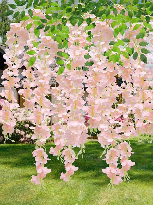 3pcs/set Fabric Artificial Flower Vine, Romantic Garden Arch DIY Fake
