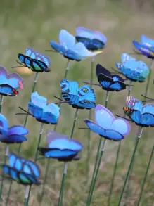 10入組蝴蝶形狀裝飾花園樁 - 彩色 - 查看 12