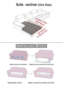 1入組滌綸沙發座墊套現代藍色幾何提花彈力沙發墊套四季皆宜 - 藍色 - 查看 5