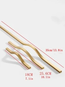 奢華金色和簡約弧形櫥櫃門把手,適用於衣櫃、抽屜和櫥櫃,1 件 - 金色 - 查看 5