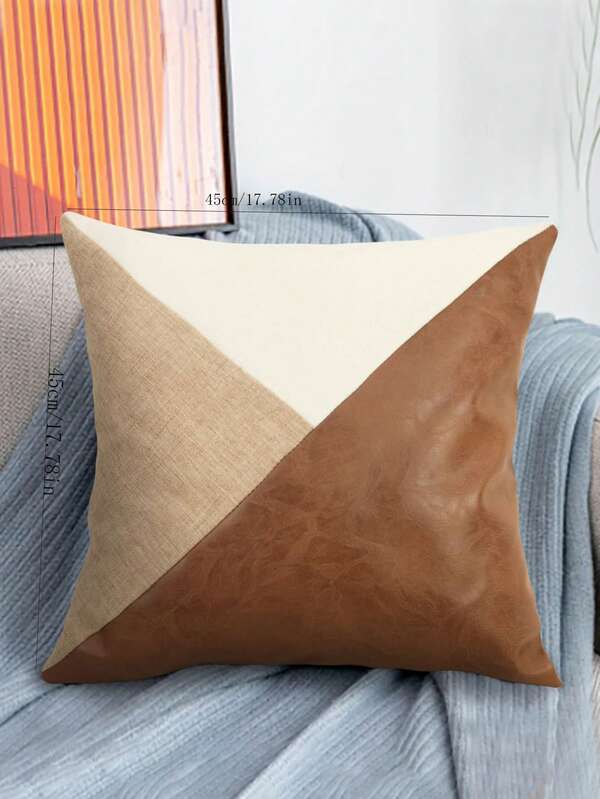 Color Block Cushion Cover Without Filler, Modern Throw Pillow Case, For