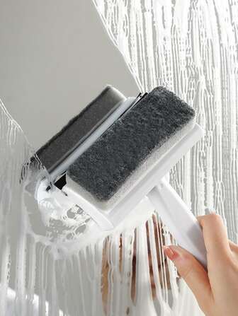 1 件可拆卸二合一玻璃刮刀,附魔鬼氈、海綿條和可更換清潔刀片,適合清潔浴室、磁磚、窗戶、鏡子等。